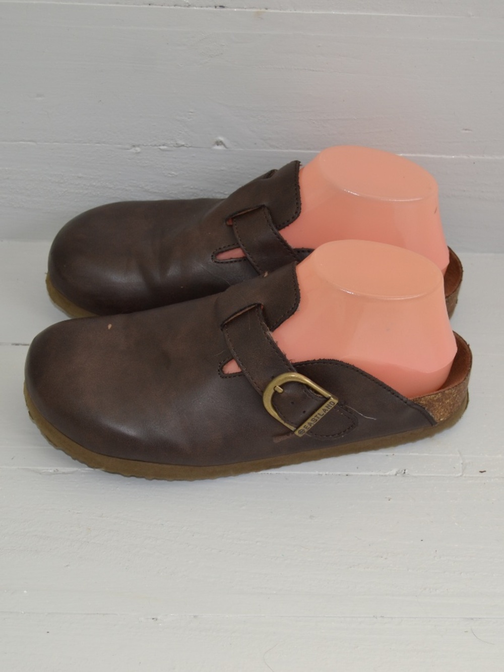 Eastland Women's Gina Brown Synthetic leather upper Clog Mules Sz 7 3770-12